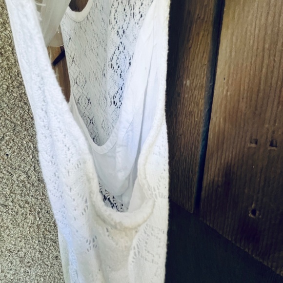 Free People White Lace Fit & Flare Dress with Sheer Waist – Perfect for Summer - Picture 12 of 13